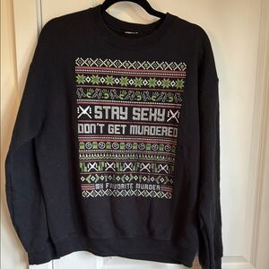 My Favorite Murder Christmas SSDGM Black Graphic Pullover Sweatshirt